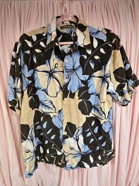 Cubavera Floral Rayon Shirt Size Large